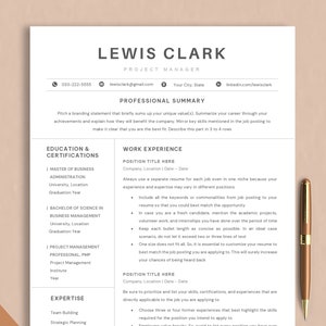 Google Docs Resume Template Modern, CV Template Word Resume, Pages Resume Executive, Professional Resume Template 2023, Clean Simple Resume