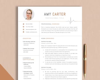 Modern Nurse Resume Template, Nursing Student Resume, Resume Template With Photo, Student Nurse, New Grad Nurse Resume, Physician Assistant