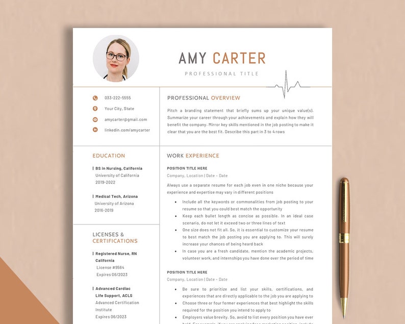 Modern Nurse Resume Template Nursing - Il 794xN.6313218449 6x30 
