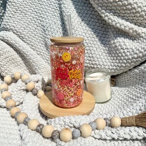 16oz Glass Glitter Snow Globe Tumblers