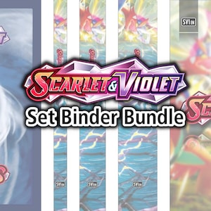 Scharlaken & Violet - Basis | INSTELLEN | Voor- en achteromslagen | 0,5", 1,0", 1,5" Binder Labels - Pokemon TCG - Organiseer Pokemon-kaarten