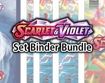 Scarlet & Violet - Base | SET | Front + Back Binder Covers | 0.5", 1.0", 1.5" Binder Labels - Pokemon TCG - Organize Pokemon Cards