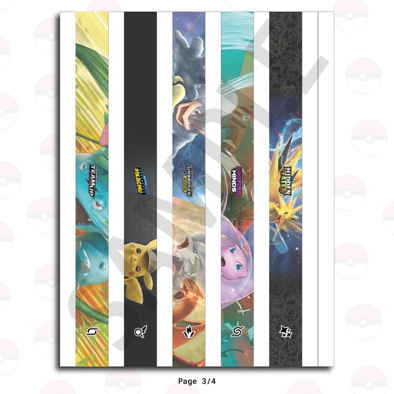 Sun & Moon Series 1 Binder Spine Labels Pokemon TCG Etsy