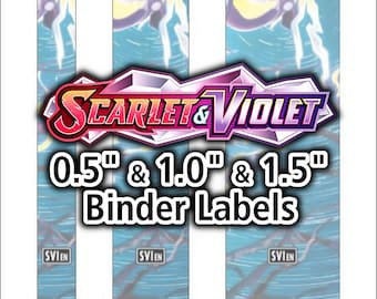 Scarlet & Violet - Base | 0.5", 1.0", 1.5" inch Binder Labels - Pokemon TCG - Organize Pokemon Cards