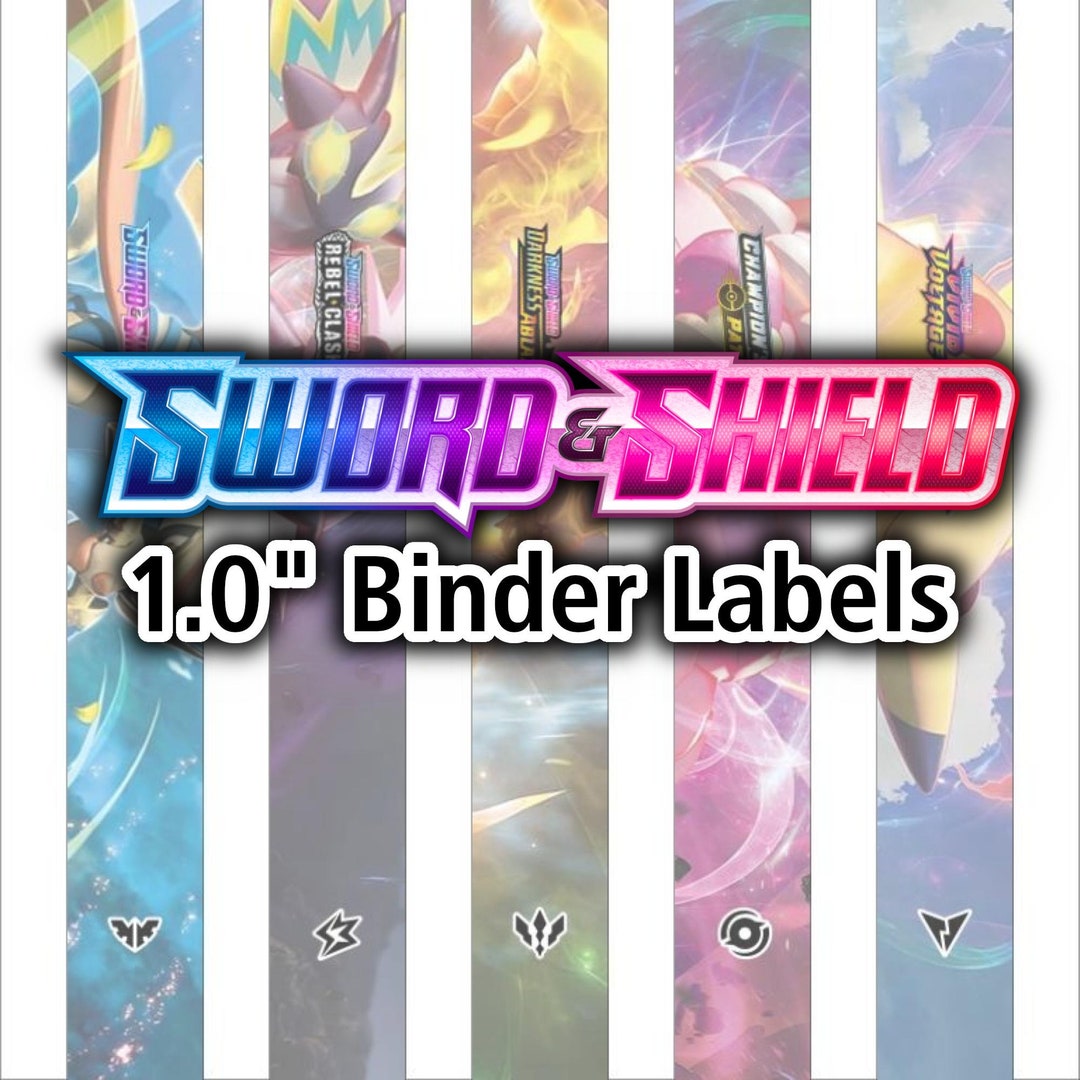 Sword & Shield Series 1 Binder Spine Labels Pokemon TCG Organize