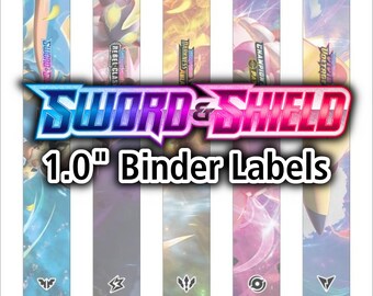 Sword & Shield Series 1" Binder Spine Labels - Pokemon TCG - Organize Pokemon Cards