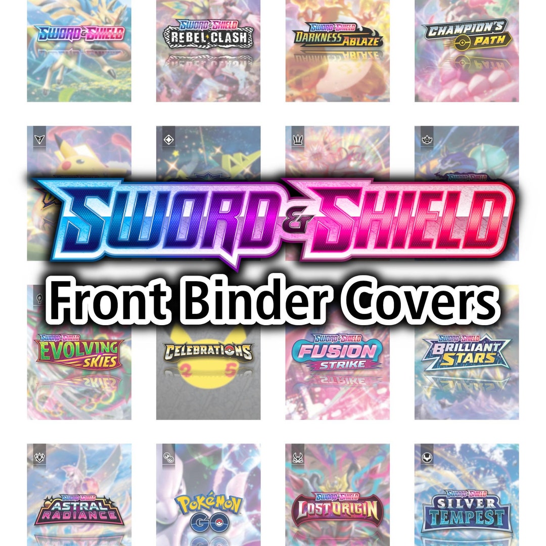 Sword & Shield Series FRONT Binder Covers Pokemon TCG Organize Pokemon