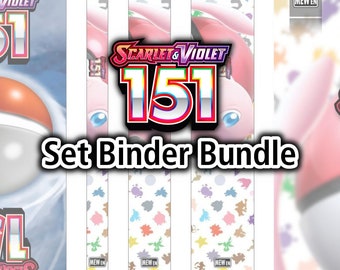 151 | SET | Front + Back Binder Covers | 0.5", 1.0", 1.5" Binder Labels - Pokemon TCG - Organize Pokemon Cards