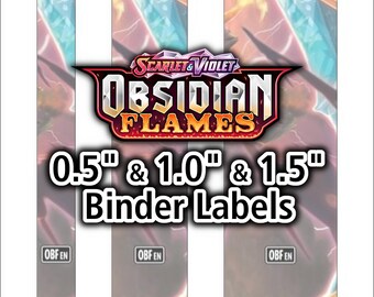 Obsidian Flames | 0.5", 1.0", 1.5" inch Binder Labels - Pokemon TCG - Organize Pokemon Cards