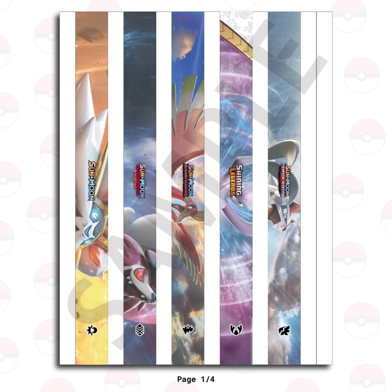 Sun & Moon Series 1 Binder Spine Labels Pokemon TCG Etsy