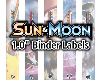 Sun & Moon Series 1" Binder Spine Labels - Pokemon TCG - Organize Pokemon Cards