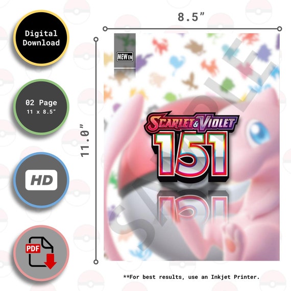 151 | Front and Back Binder Covers - Pokemon TCG - Organize