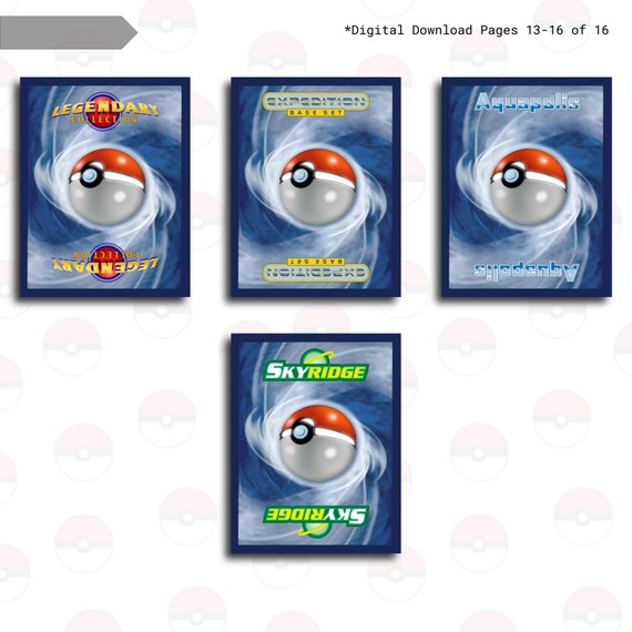 Base Set Through E-card Series BACK Binder Covers - Pokemon TCG - Organize Pokemon  Cards - Etsy