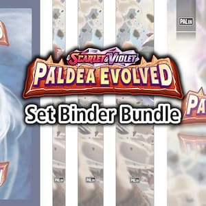 Paldea geëvolueerd | INSTELLEN | Voor- en achteromslagen | 0,5", 1,0", 1,5" Binder Labels - Pokemon TCG - Organiseer Pokemon-kaarten