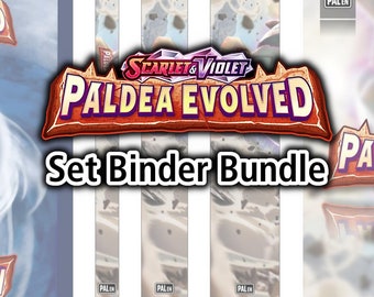 Paldea Evolved | SET | Front + Back Binder Covers | 0.5", 1.0", 1.5" Binder Labels - Pokemon TCG - Organize Pokemon Cards