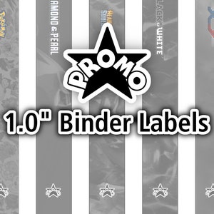 PROMO 1.0" Binder Spine Labels - Pokémon TCG - Organizar cartas de Pokémon