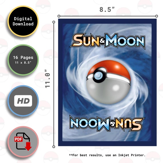 Sun & Moon Series BACK Binder Covers - Pokemon TCG - Organize Pokemon Cards - Etsy Sun & Moon Series BACK Binder Covers - Pokemon TCG - Organize Pokemon Cards - Etsy