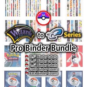 Basisset voor E-Card PRO Binderbundel | 0,5", 1,0", 1,5" Binder Labels + Front Binder Cover + Back Binder Cover - Organiseer Pokemon-kaarten