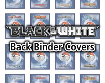 Black & White Series BACK Binder Covers - Pokemon TCG - Organize Pokemon Cards