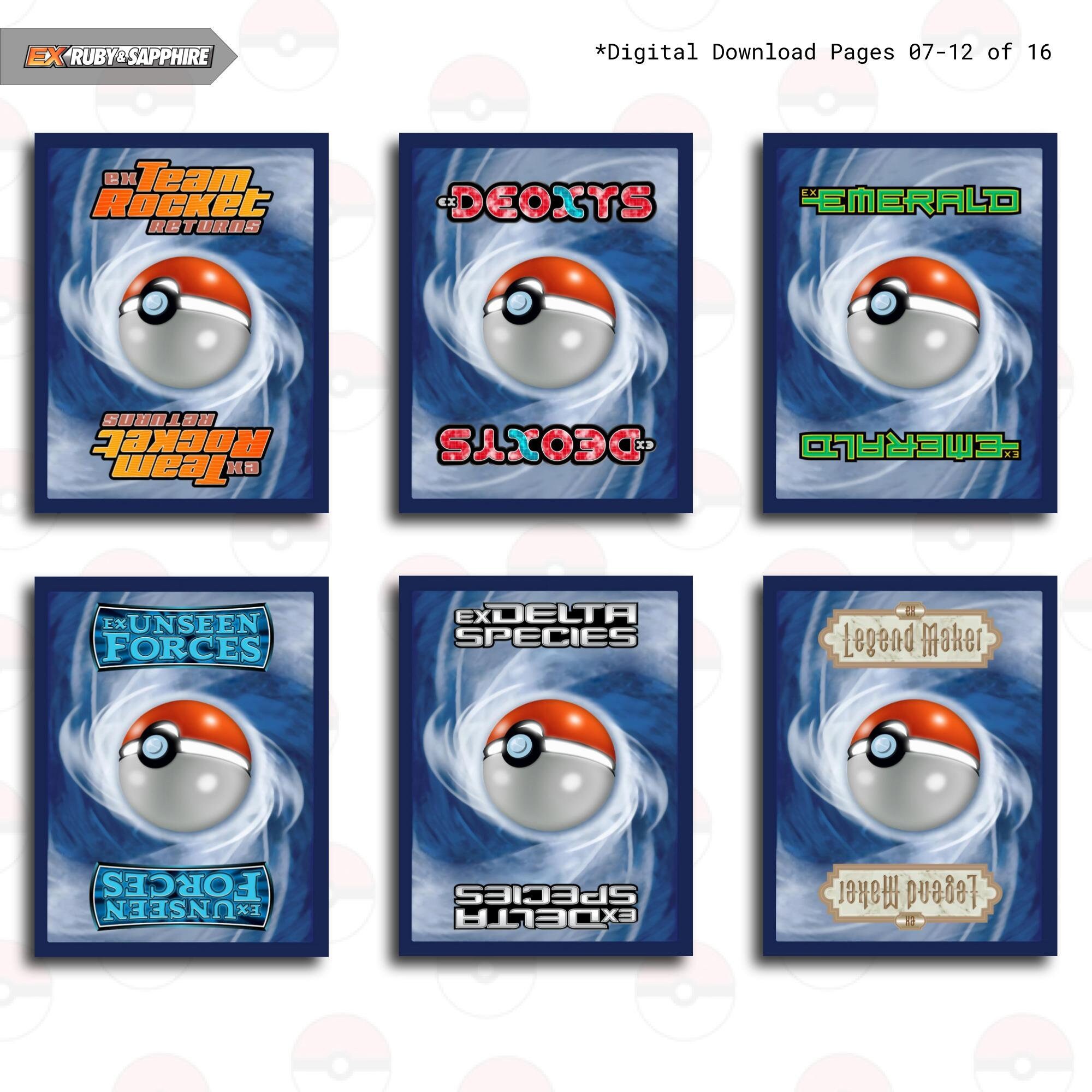 back of pokemon card maker Pokemon Card Back Template PNG TCG Back Design 3 PNG Files Instant Download Printable, Sublimation, Stickers, Keychains, Wall Art