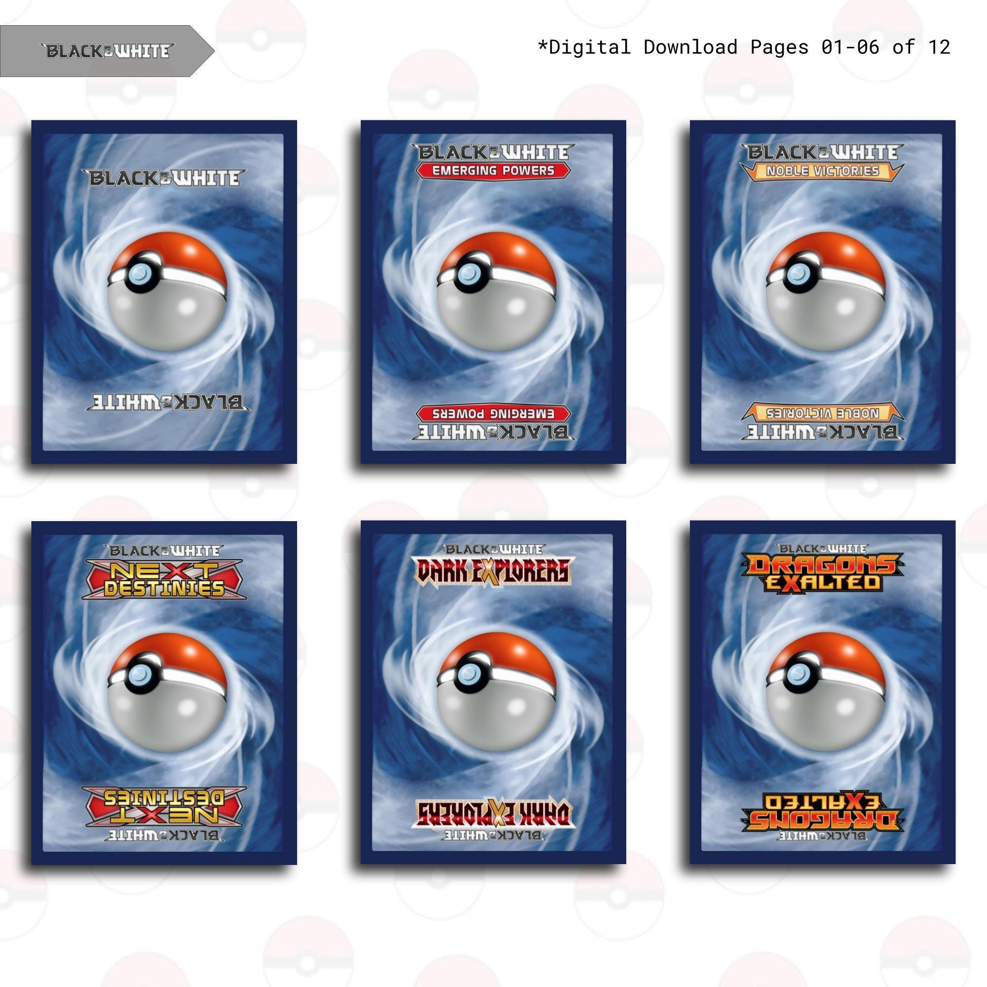 Couvertures de classeur BACK Black & White Series Pokemon TCG Organisez les cartes  Pokémon -  France