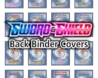 Sword & Shield Series BACK Binder Covers - Pokemon TCG - Organize Pokemon Cards
