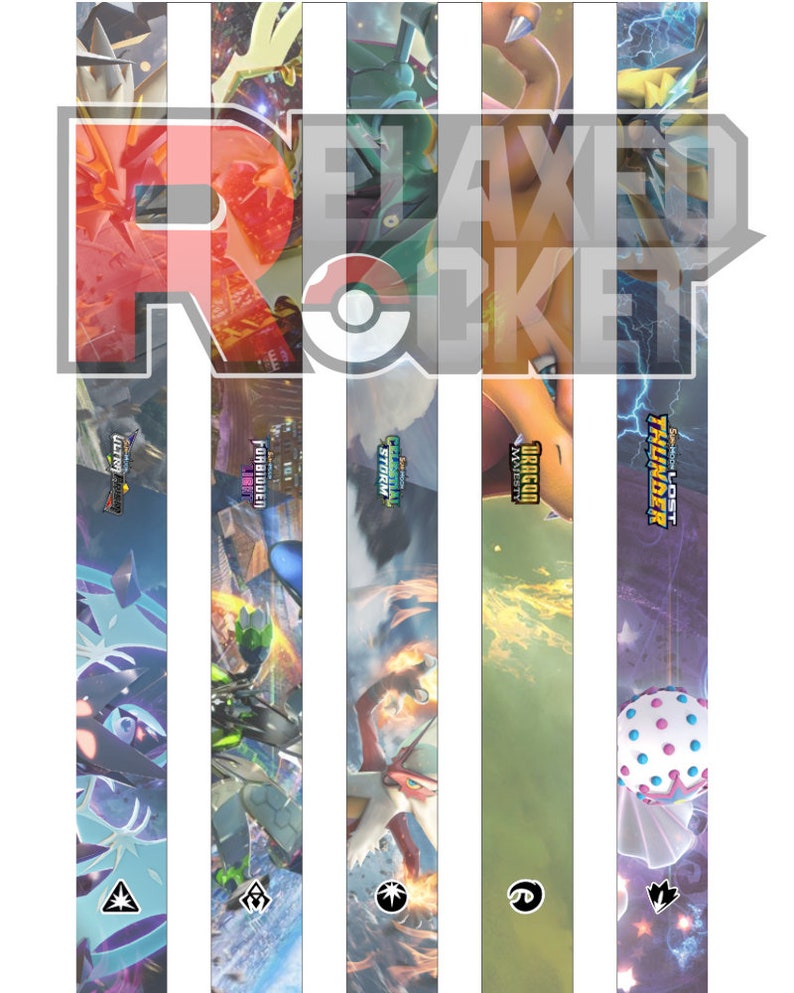 Sun & Moon Series 1 Binder Spine Labels Pokemon TCG Etsy