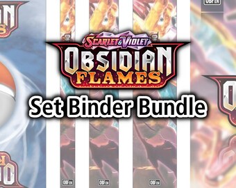 Obsidian Flames | SET | Front + Back Binder Covers | 0.5", 1.0", 1.5" Binder Labels - Pokemon TCG - Organize Pokemon Cards