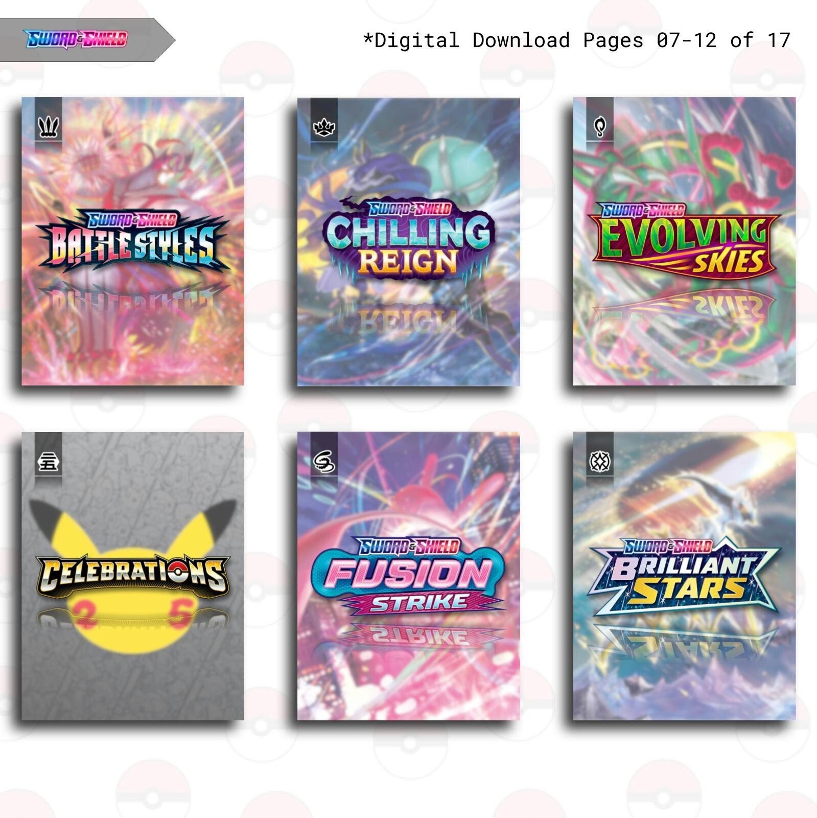 Sword & Shield Series FRONT Binder Covers - Pokemon TCG - Organize Pokemon  Cards - Etsy