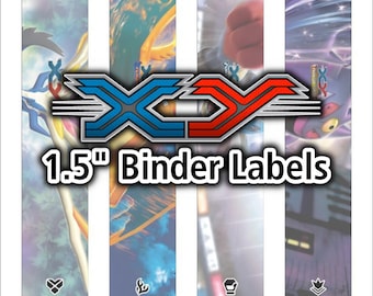 XY Series 1.5" Binder Spine Labels - Pokemon TCG - Organize Pokemon Cards