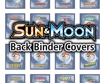 Sun & Moon Series BACK Binder Covers - Pokemon TCG - Organize Pokemon Cards