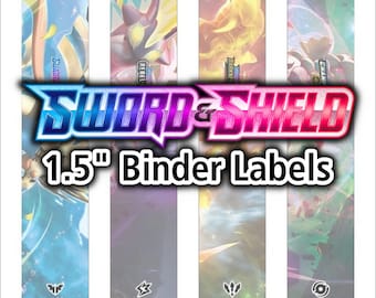 Sword & Shield Series 1.5" Binder Spine Labels - Pokemon TCG - Organize Pokemon Cards