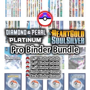 Diamond en Pearl + Platinum + Heart Gold & Soul Silver Series PRO Binder-bundel | 0,5", 1,0", 1,5" + voorkant + achterkant - Organiseer Pokemon-kaarten