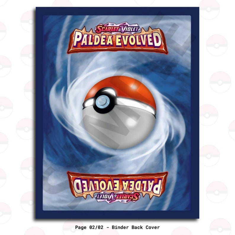 Paldea Evolved Front and Back Binder Covers Pokemon TCG Organize