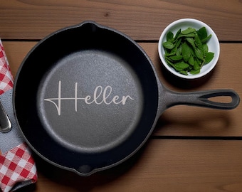 Custom Laser Engraved Cast Iron Skillet – Lodge 12" - 6th Anniversary Gift