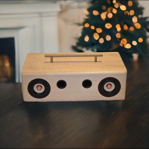 Altavoz de arce macizo de lujo de primera calidad y hecho a medida para audiófilos: sistema de altavoces estéreo con Bluetooth