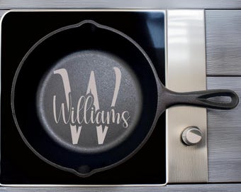 Custom Laser Engraved Cast Iron Skillet - Lodge 8" - 6th Anniversary Gift