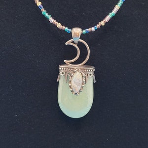 Green Aventurine Crescent Moon Necklace