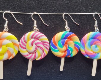 Striped mini lollipop earrings∴ Mini Lollipop Earrings - Etsy