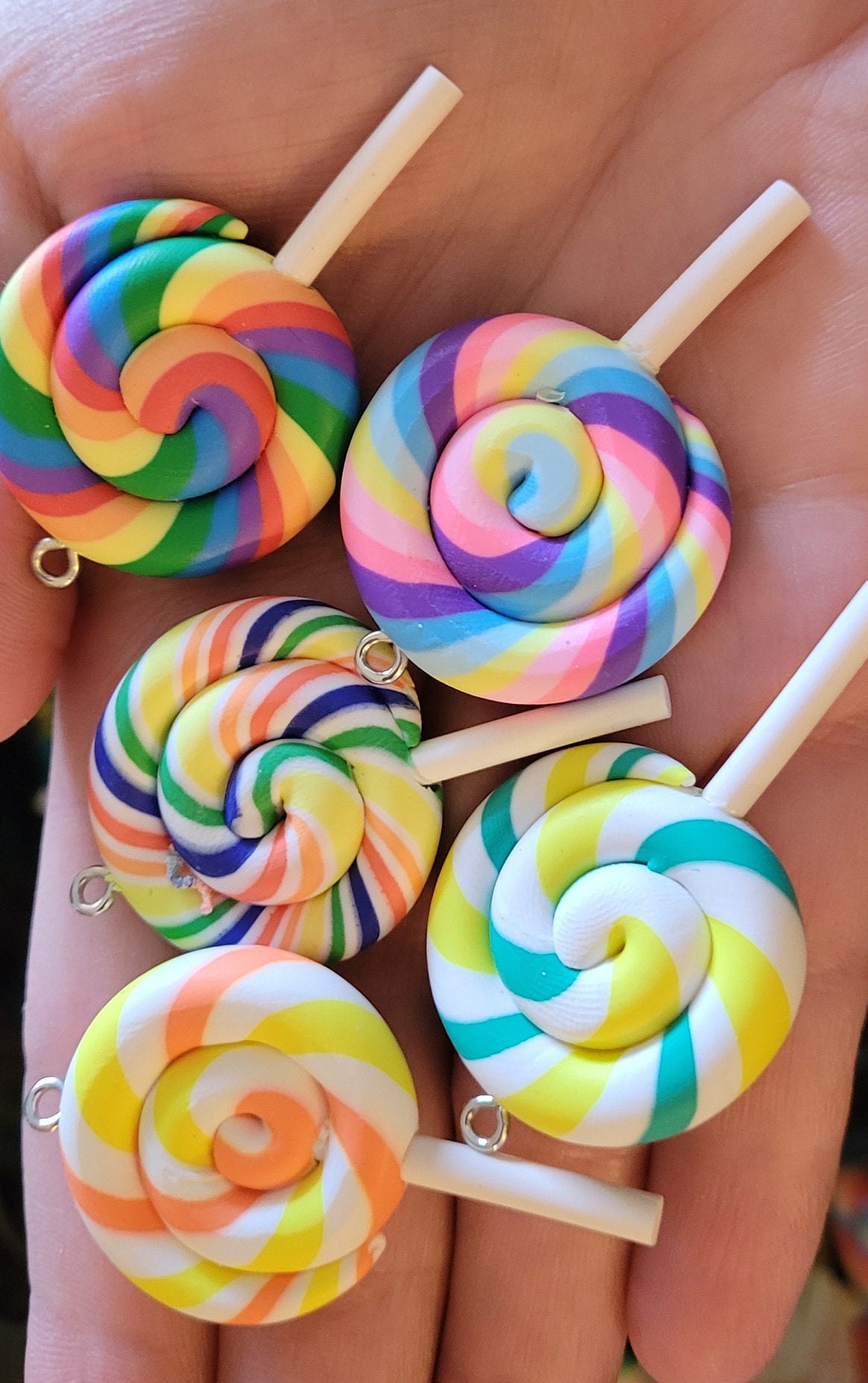 Striped mini lollipop earrings∴ Lollipop Earrings - Etsy