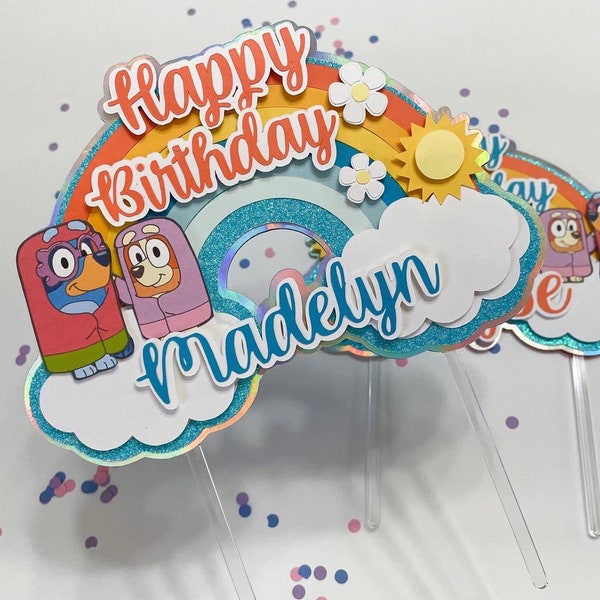 Bluey Cake topper | Birthday cake topper Kids Cake topper | Personalized cake topper