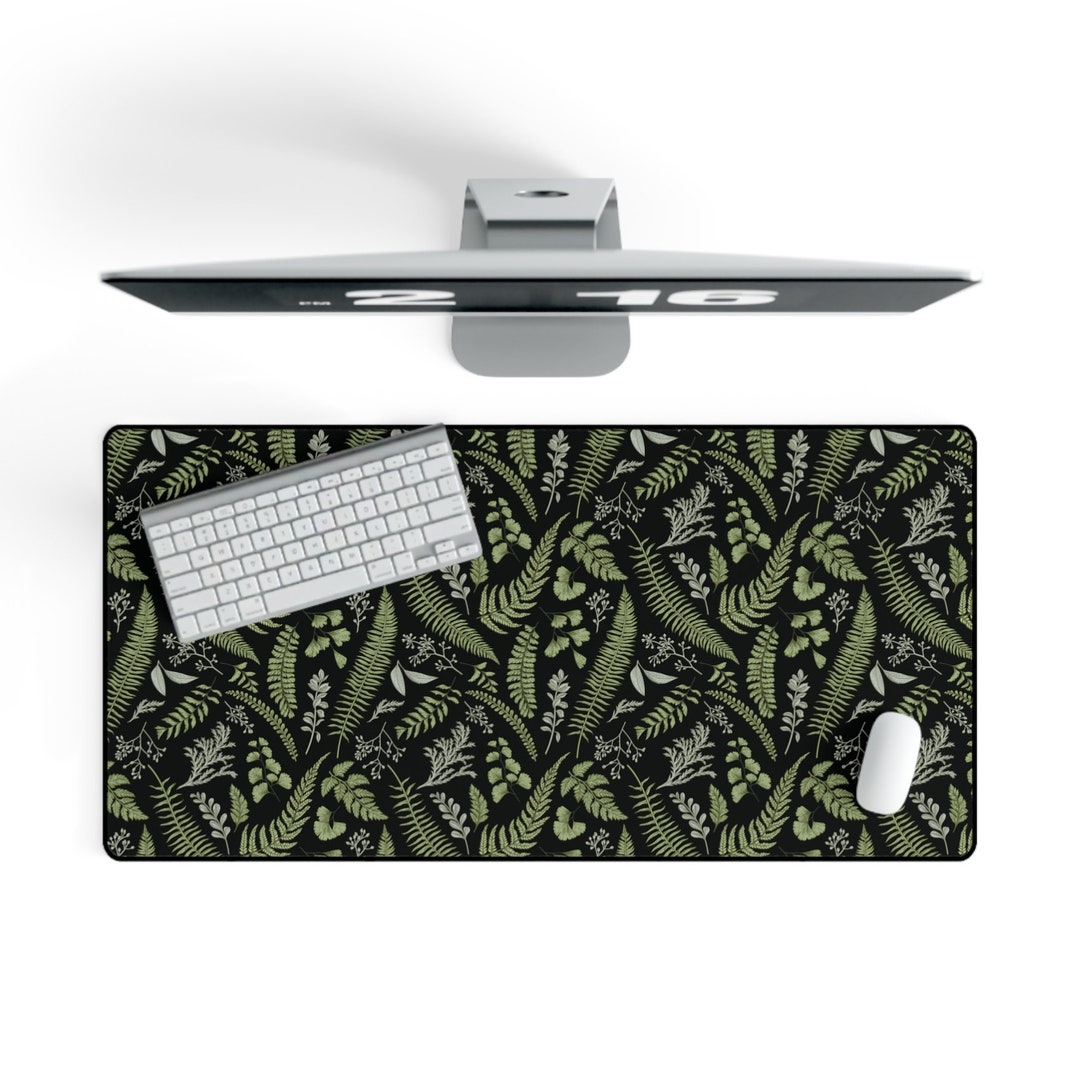 Botanical Desk Mat Desk Mat Green Desk Mat Aesthetic Green Etsy