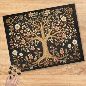 Tree of Life Jigsaw Puzzle, Puzzles for Adults, Family Game Night, Unique Gift Ideas for Women, Aesthetic Cottagecore Puzzle, Digital Detox