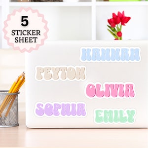 Custom Name Stickers, Personalized Name Stickers for Water Bottles, Aesthetic School Supplies, Aesthetic Vinyl Name Decal, Back to School
