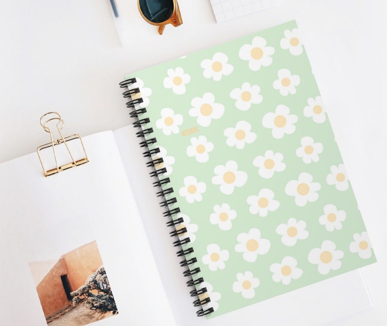 Daisy Notebook Aesthetic Notebook for School Spiral Bound Etsy