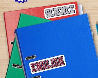 Subject Labels, Binder Stickers, School Subject Stickers, Personalized Stickers for School or Classroom, Aesthetic School Supplies, Custom