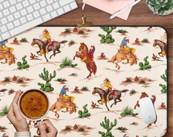 Tapete de escritorio estilo western, rodeo vaquero vintage, decoración de escritorio estilo western, tapete de escritorio estético, accesorios de escritorio de oficina, decoración moderna para cubículos