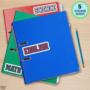 Subject Labels, Binder Stickers, School Subject Stickers, Personalized Stickers for School or Classroom, Aesthetic School Supplies, Custom