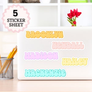 Kids Name Stickers, Aesthetic Name Decal, Vinyl Name Decal, Personalized Name Stickers for School, Custom Vinyl Stickers For Water Bottles
