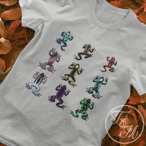 Colorful Dart Frog Vintage Style Design Unisex Heavy Cotton Tee